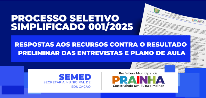 Divulgação das Respostas aos Recursos Contra o Resultado Preliminar das Entrevistas e da Análise dos Planos de Aula – PSS 2025