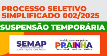 Nota Oficial – suspensão Processo Seletivo Simplificado nº 002/2025